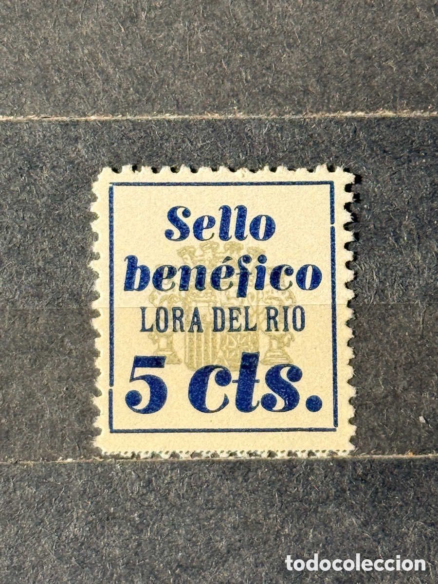 Sellos: Espa&ntilde;a. 1936/1939. Guerra Civil. Emisiones locales patri&oacute;ticas. Lora del R&iacute;o . Fesofi 1. Nuevo **