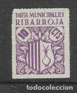 Sellos: RIBARROJA, 10 CTS- DROS MUNICIPALES- VER FOTOS
