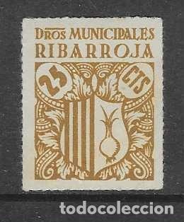 Sellos: RIBARROJA, 25 CTS- DROS MUNICIPALES- VER FOTOS