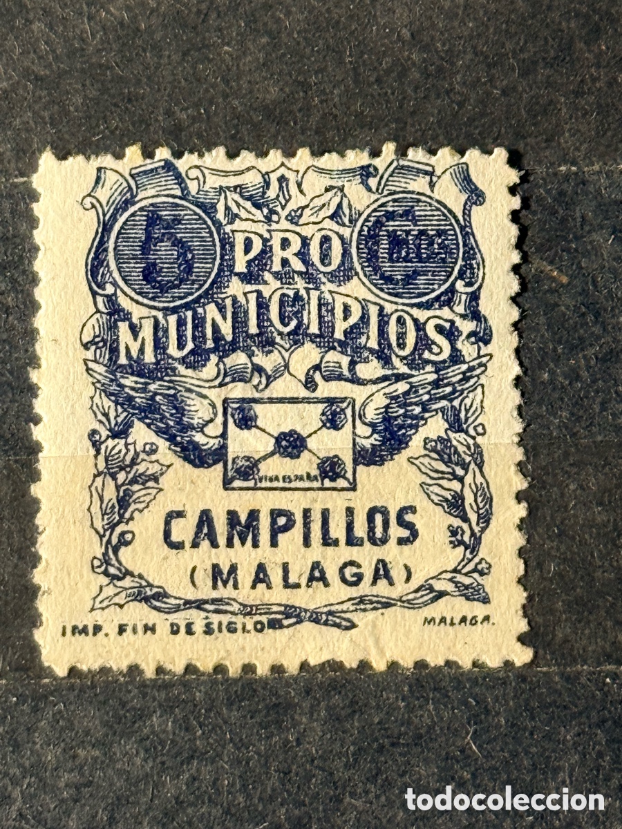 Sellos: Espa&ntilde;a. 1936/1939. Guerra Civil. Emisiones locales republicanas. Campillos. Fesofi 1. Nuevo