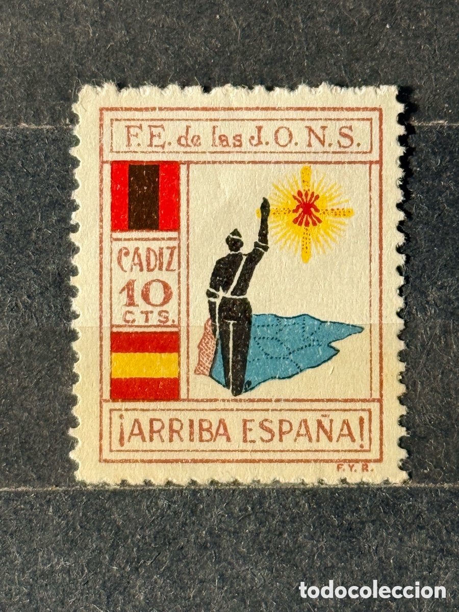 Sellos: Espa&ntilde;a. 1936/1939. Guerra Civil. Emisiones locales patri&oacute;ticas. C&aacute;diz . Fesofi 104. Nuevo **