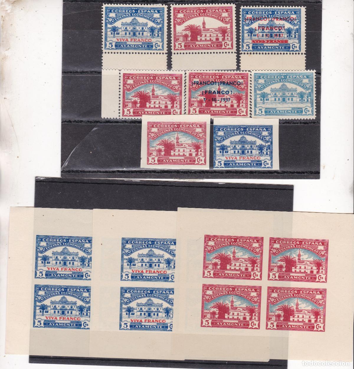 Sellos: AA42- Guerra Civil x Lote VI&Ntilde;ETAS /HOJITAS AYAMONTE Nuevas **/*