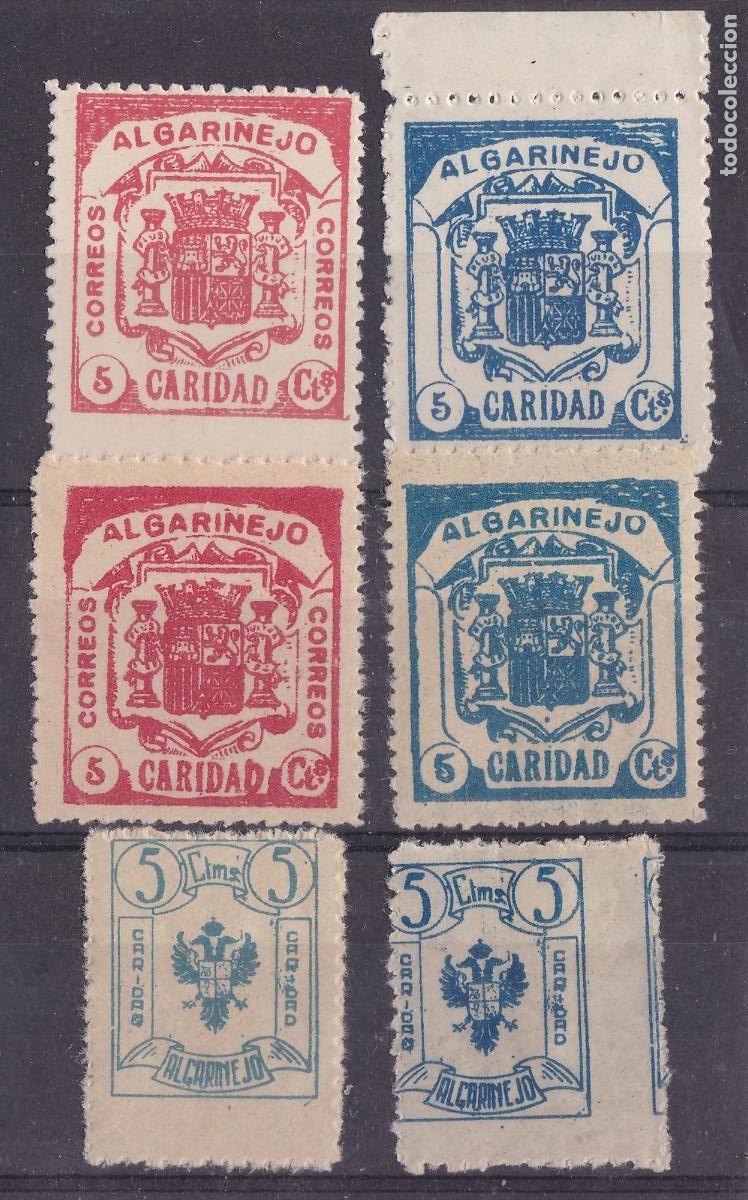 Sellos: FC261- Guerra Civil Locales Ben&eacute;ficos CARIDAD ALGARINEJO x 6 Valores NUEVOS **/*