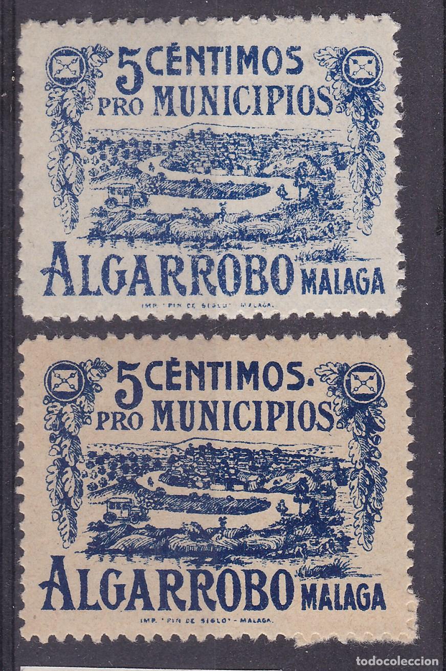 Sellos: FC-107-Guerra Civil. Locales Pro Municipios ALGARROBO M&aacute;lga Fesofi 1/2 **