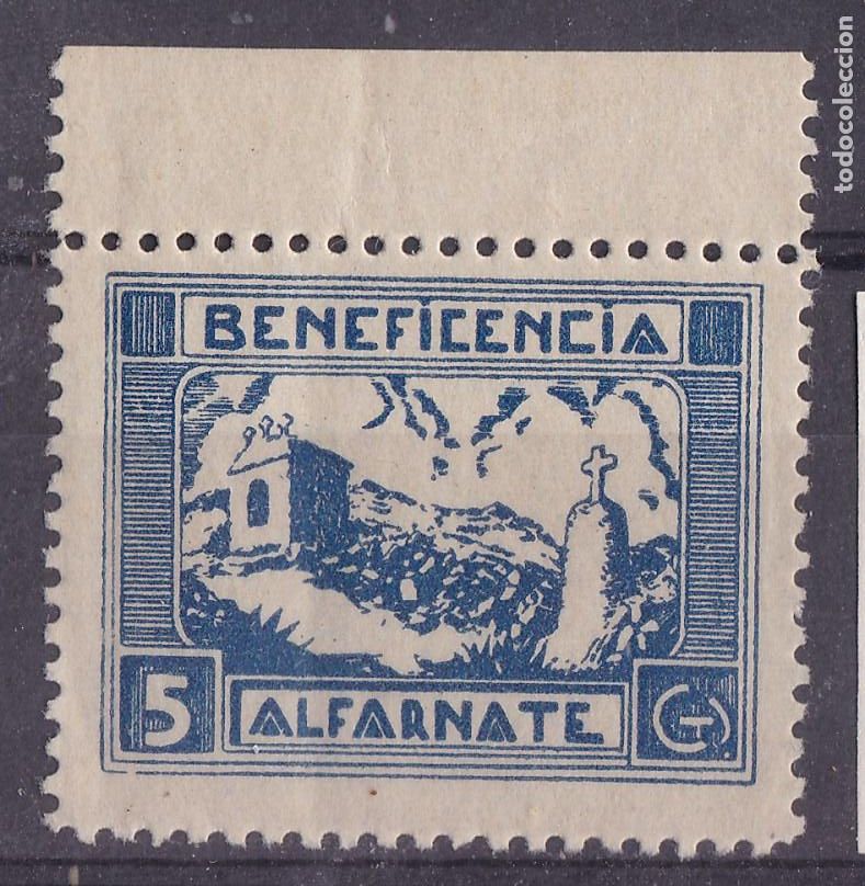 Sellos: FC-40-Guerra Civil. Locales Beneficencia ALFARNATE M&aacute;laga Fesofi 1 **. Sin Fijasellos