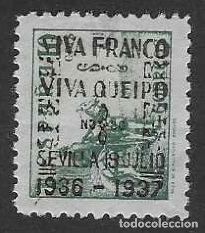 Sellos: SEVILLA. VIVA FRANCO. VIVA QUEIPO. 18 JULIO 1936-1937.