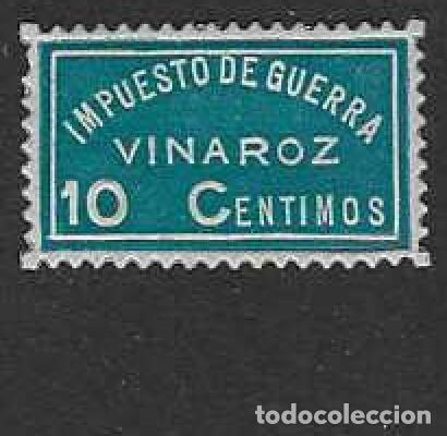 Sellos: VINAROZ (CASTELL&Oacute;N). IMPUESTO DE GUERRA. 10 CTS.