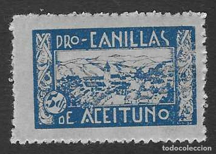 Sellos: PRO CANILLAS DE ACEITUNO (M&Aacute;LAGA). AZUL OSCURO. 5 CTS.