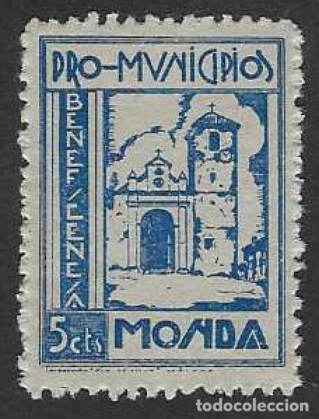 Sellos: MONDA (M&Aacute;LAGA). PRO-MUNICIPIOS. 5 CTS.