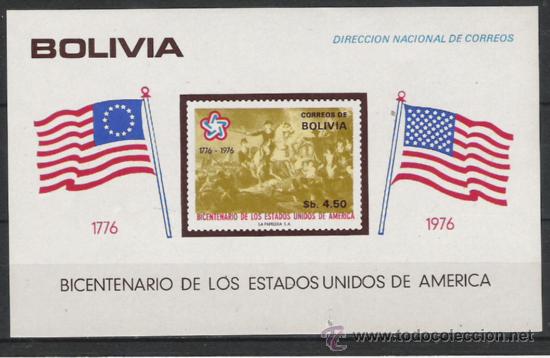 Sellos: TEMA BICENTENARIO DE LOS EE UU HOJA BLOQUE NUEVA - Foto 1