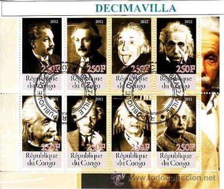 Sellos: ALBERT EINSTEIN, CONGO, 2012, L229 HOJA-BLOQUE USADA - Foto 1