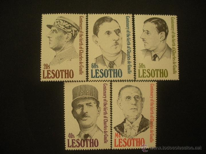 Sellos: Lesotho 1991 Ivert 972/6 *** Centenario del Nacimiento del General Charles de Gaulle - Personajes - Foto 1 - 50139374