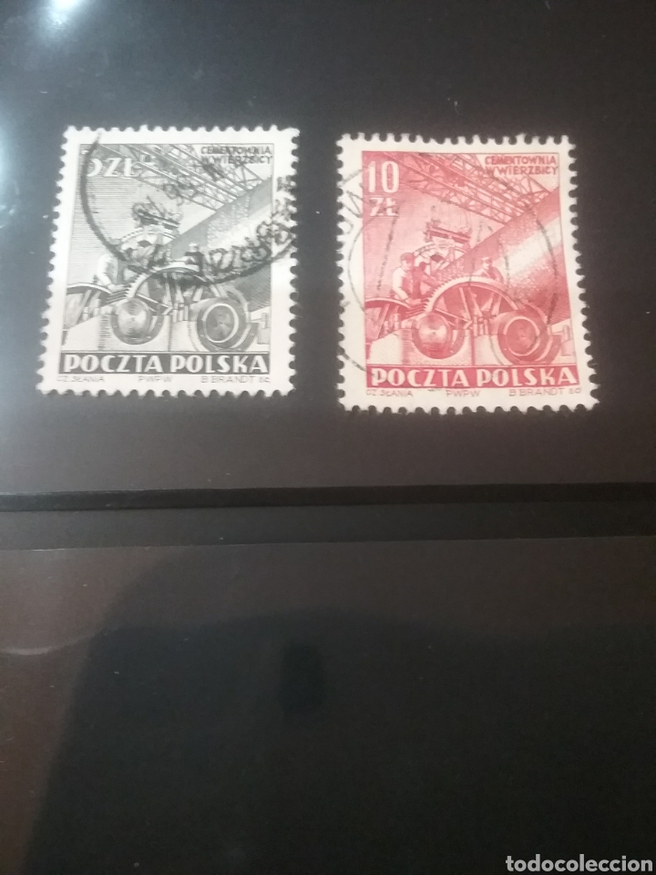 Francobolli: Sellos R. Polonia (Polska) mtdos/1952/Fabrica de cemento/industria/economia/tranajos/grua/pluma