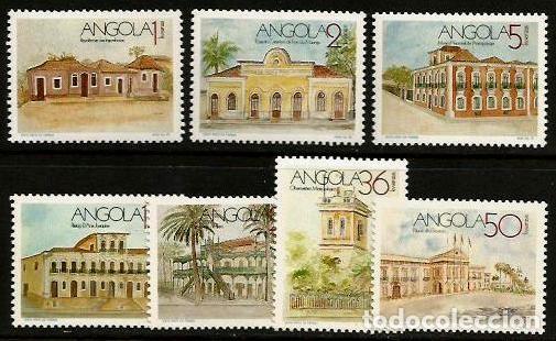 Sellos: ANGOLA 1990 ARQUITECTURA ** - Foto 1
