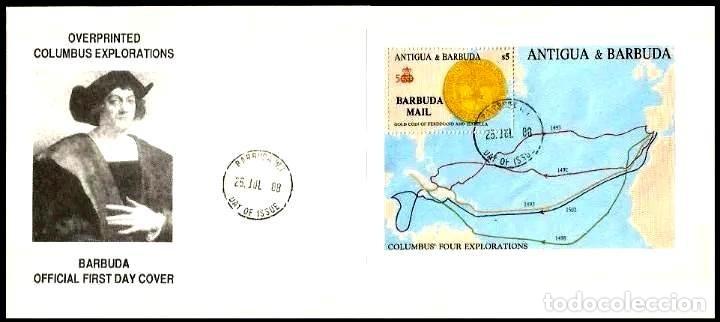 Sellos: BARBUDA 1988 SPD LOS VIAJES DE COLON - Foto 1