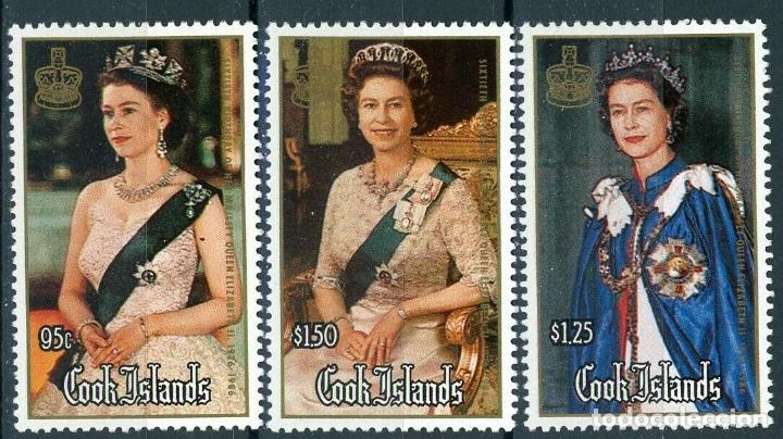 Sellos: Cook 1986 Ivert 855/7 *** 60º Aniversario de S.M. la Reina Isabel II - Monarquía - Foto 1 - 290259768