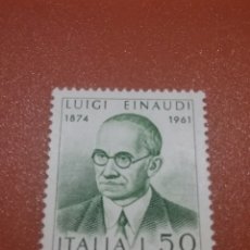 Sellos: SELLO ITALIA NUEVO. 1974. 100ANIV NACIMIENTO LUIGI EINAUDI. PRESIDENTE. POLÍTICO. LÍDER. HISTORIA. Lote 365896321