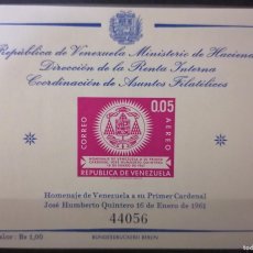 Sellos: VENEZUELA 1962 - HB HOMENAJE. Lote 380268059