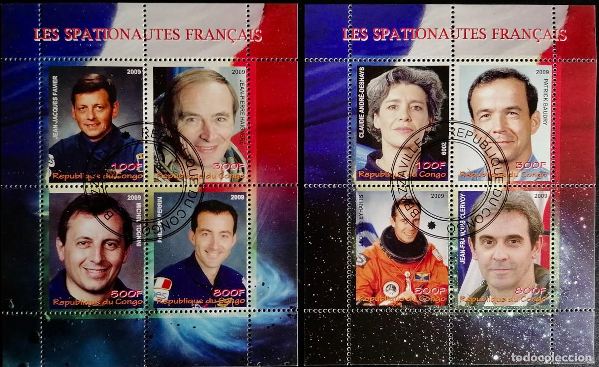 Sellos: CONGO 2009 - 2 HB ASTRONAUTAS FRANCESES . - Foto 1