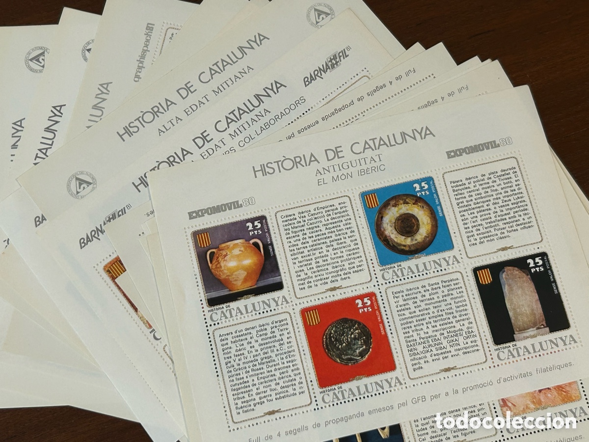 Francobolli: LOTE 19 HOJAS VI&Ntilde;ETAS. HIST&Ograve;RIA DE CATALUNYA. HISTORIA DE CATALU&Ntilde;A