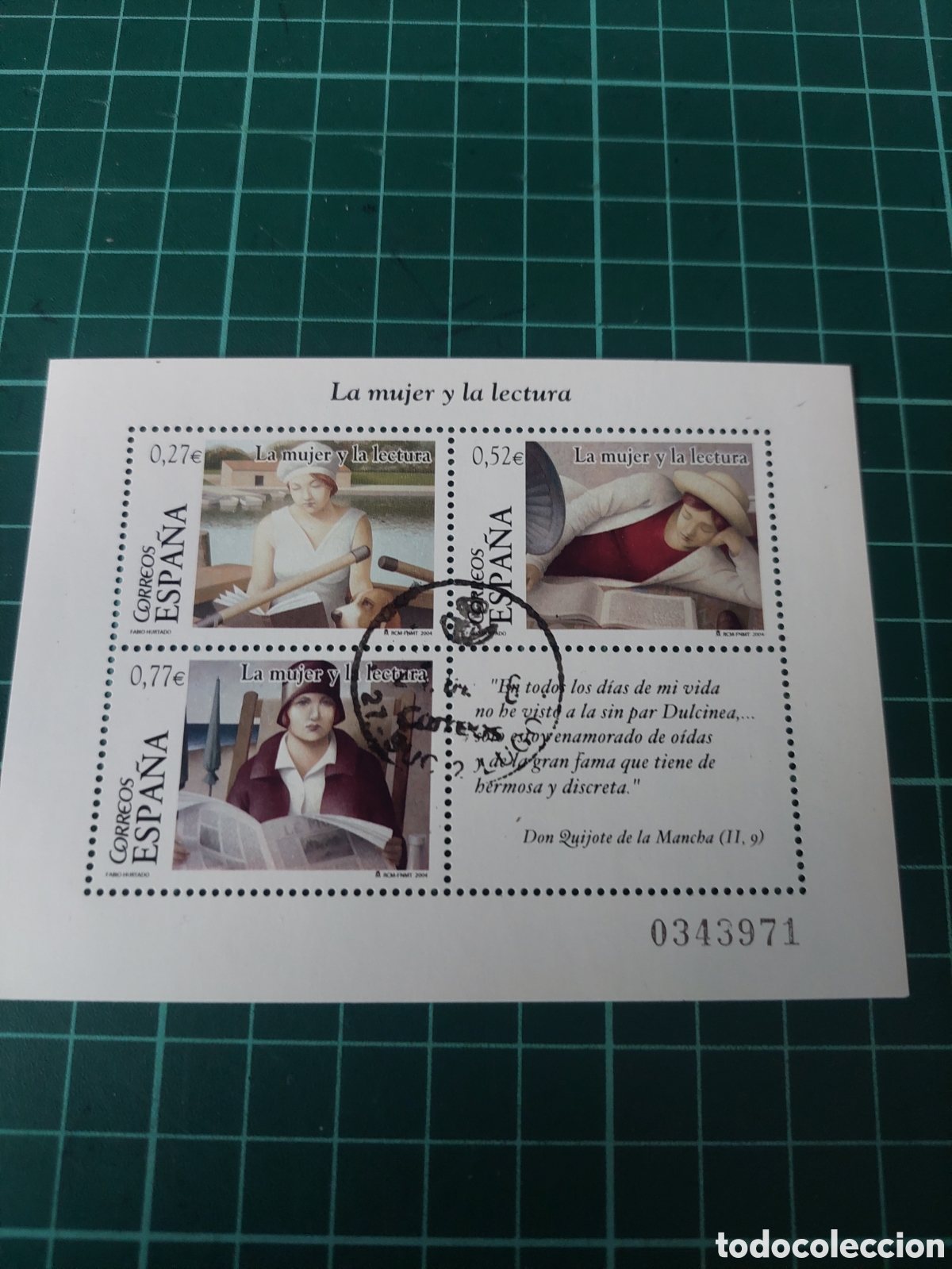 Sellos: 1994 edifil 4060 usados lujo poes&iacute;a din quijote Mancha la mujer y la lectura, moda 2004