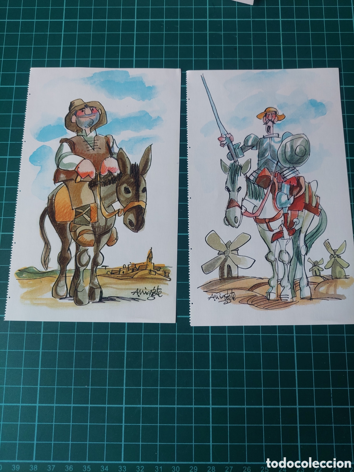 Sellos: MINGOTE HUMOR EL QUIJOTE MANCHA MOLINOS ROCINANTE SANCHO Bandeleta literatura