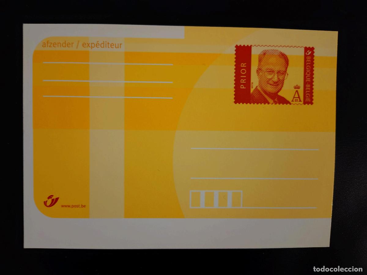 Sellos: Completo postal B&eacute;lgica Rey Alberto II Prior tarjeta amarilla
