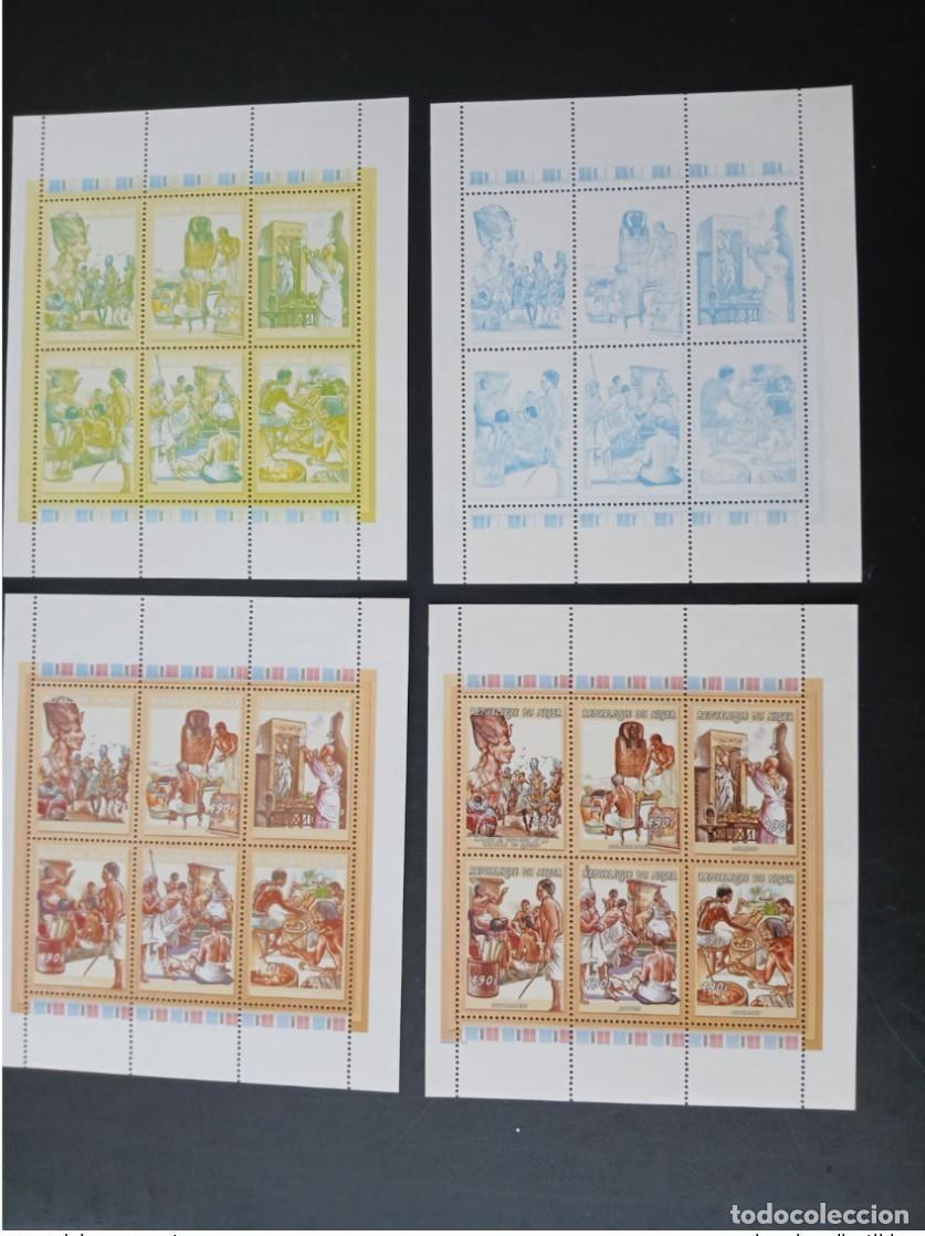 Sellos: N&iacute;ger 2001 Mi. 1959 - 1964 ensayos en color Historia Egipto