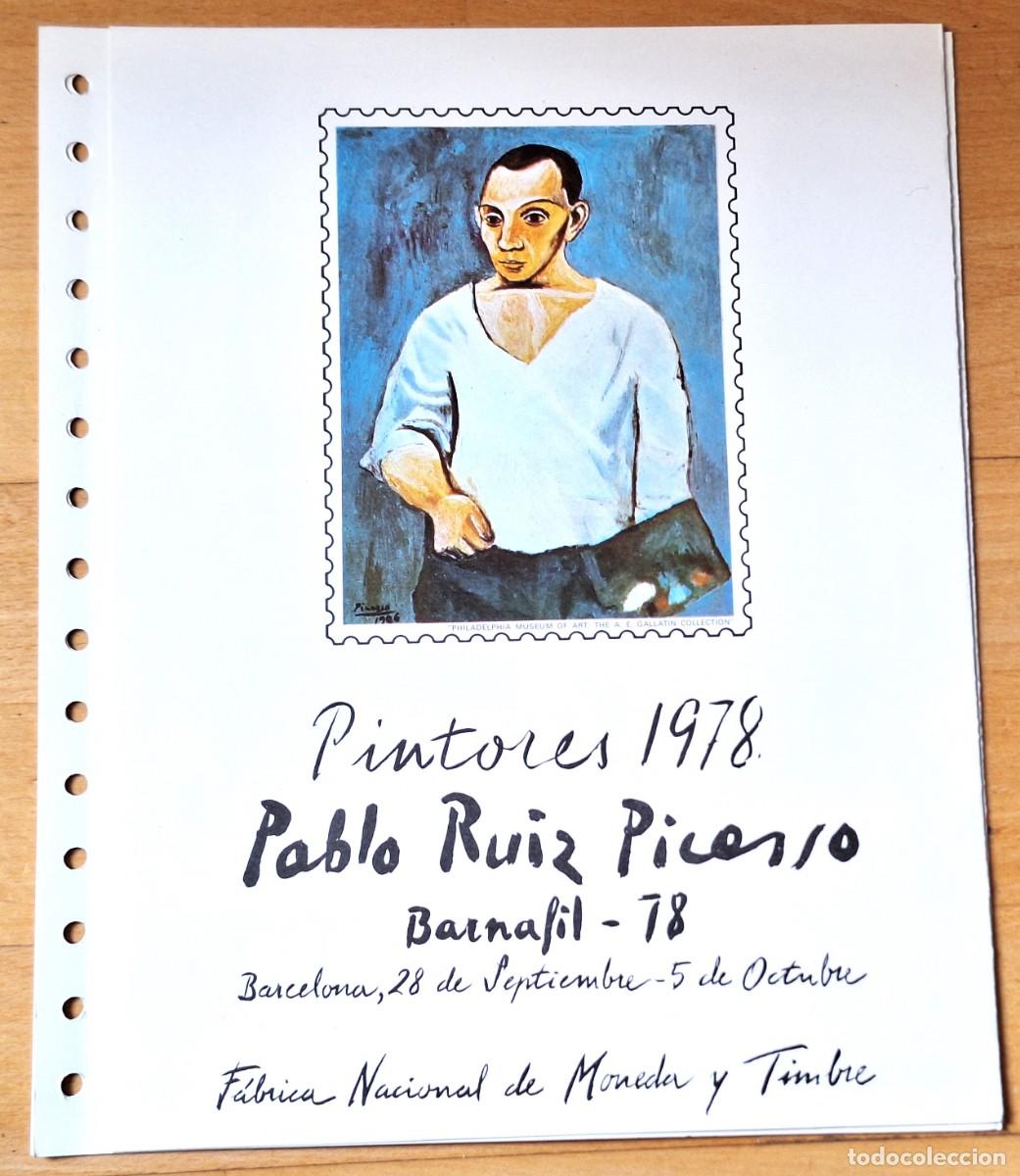 Sellos: SELLOS ESPA&Ntilde;A 1978- HOJA DOBLE BARNAFIL&acute;78 - PINTORES 1978 PABLO RUIZ PICASSO - COMPLETA NUEVA