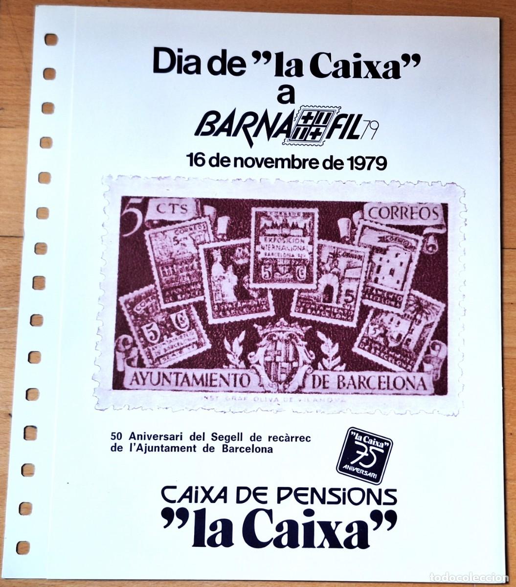 Sellos: SELLOS ESPA&Ntilde;A 1979 - HOJA DOBLE BARNAFIL&acute;79 - 75 ANIV. DE LA CAIXA - COMPLETA NUEVA