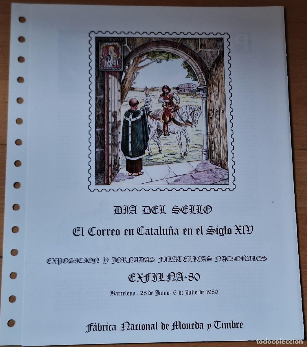 Sellos: SELLOS ESPA&Ntilde;A 1980 - HOJA DOBLE EXFILNA 80 - DIA DEL SELLO - COMPLETA NUEVA