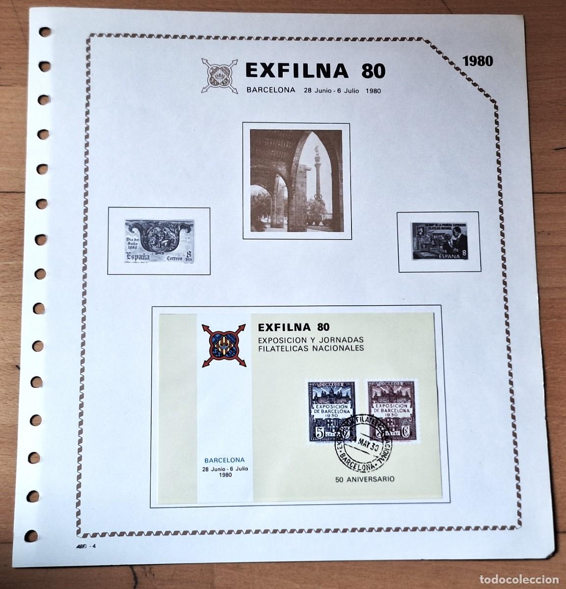 Sellos: SELLOS ESPA&Ntilde;A 1980 - EXFILNA 80 - 50 ANIV. EXPOSICION BARCELONA 1930 - NUEVA