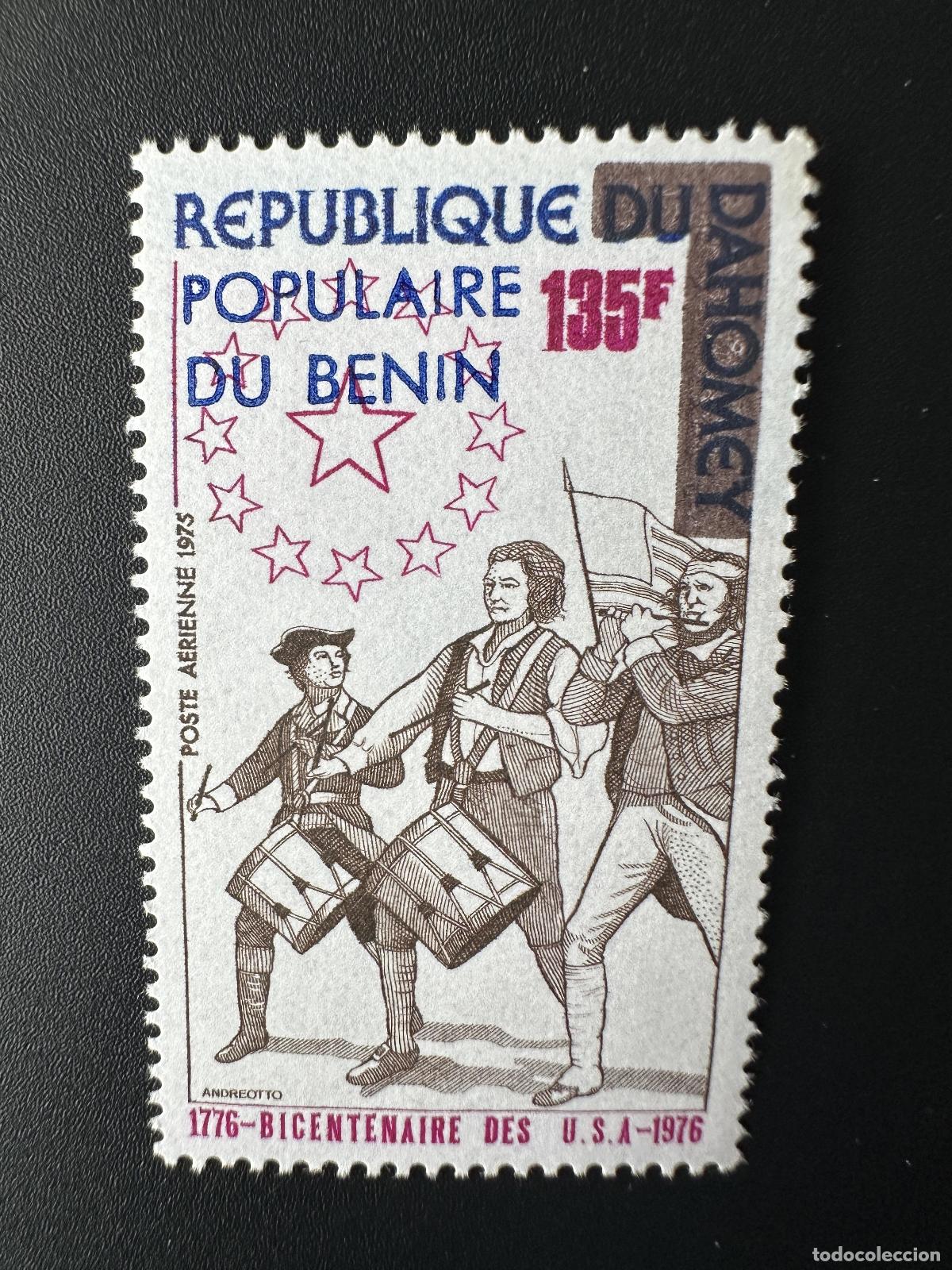 Sellos: Benin 1976 Mi. 61 Bicentenario de los Estados Unidos sobreimpresi&oacute;n MNH**