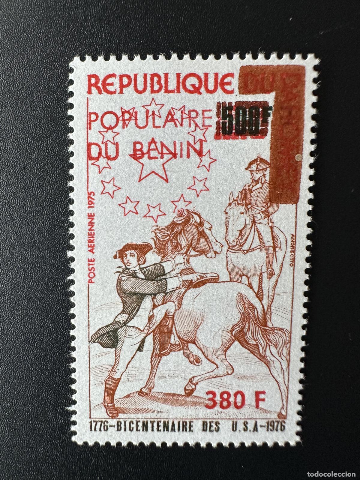 Sellos: Ben&iacute;n 1976 Mi. 63 Bicentenario de los EE. UU. caballo sobrecargado Horse Pferd