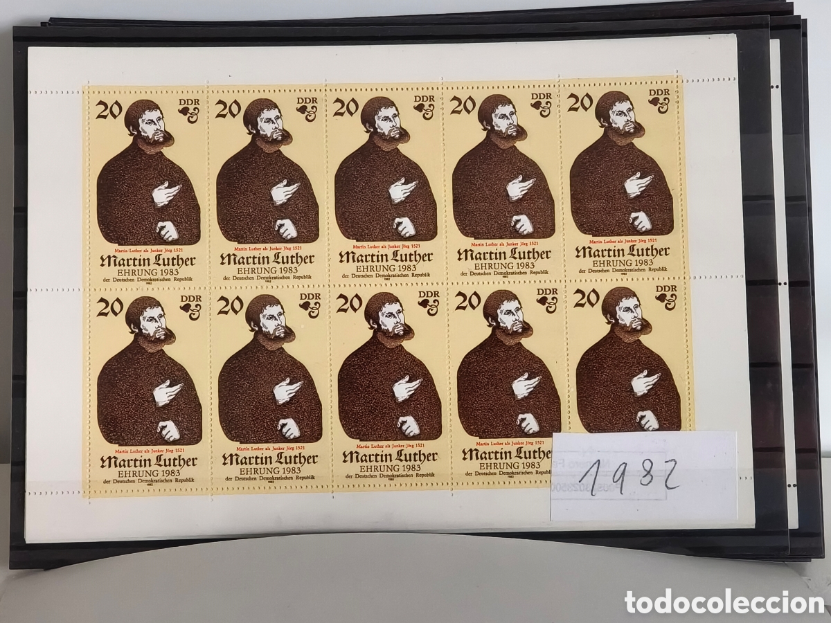 Timbres: Alemania DDR sellos Hb a&ntilde;o 1982 Martin Lutero Historia sellos nuevos **