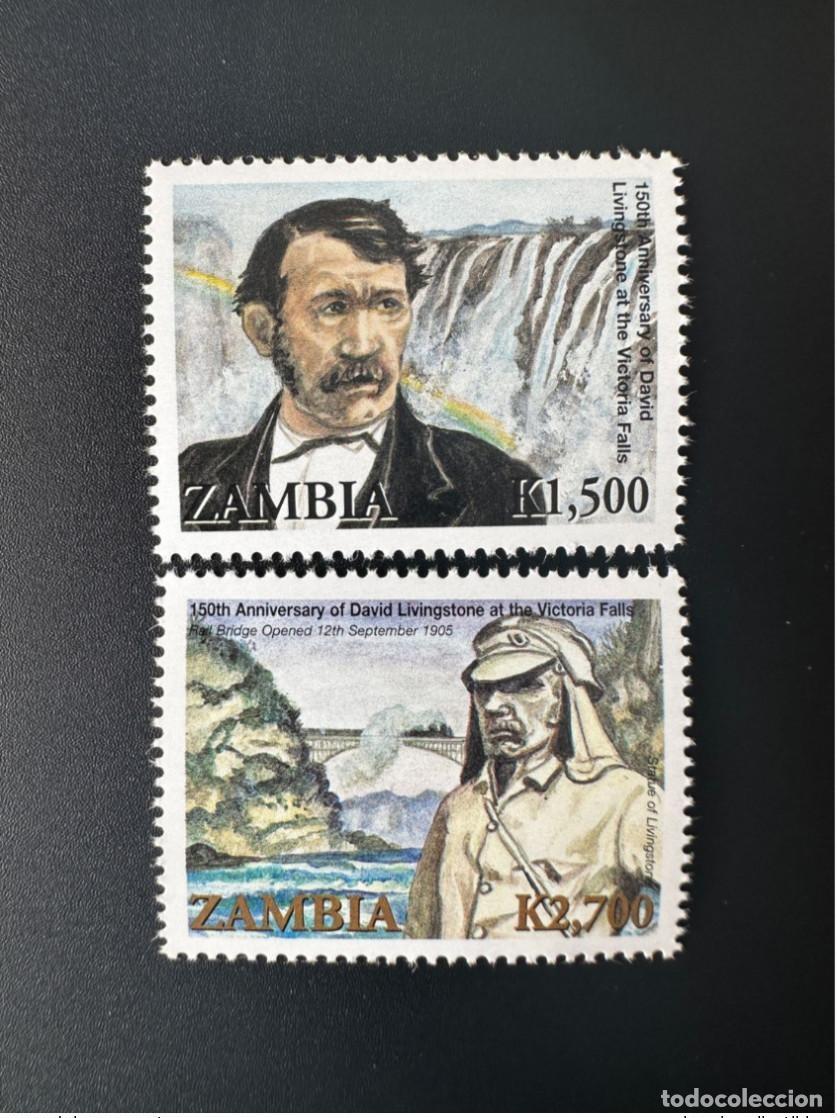 Sellos: Zambia 2006 Mi. 1572 - 1573 150 a&ntilde;os David Livingstone en las Cataratas de Victoria