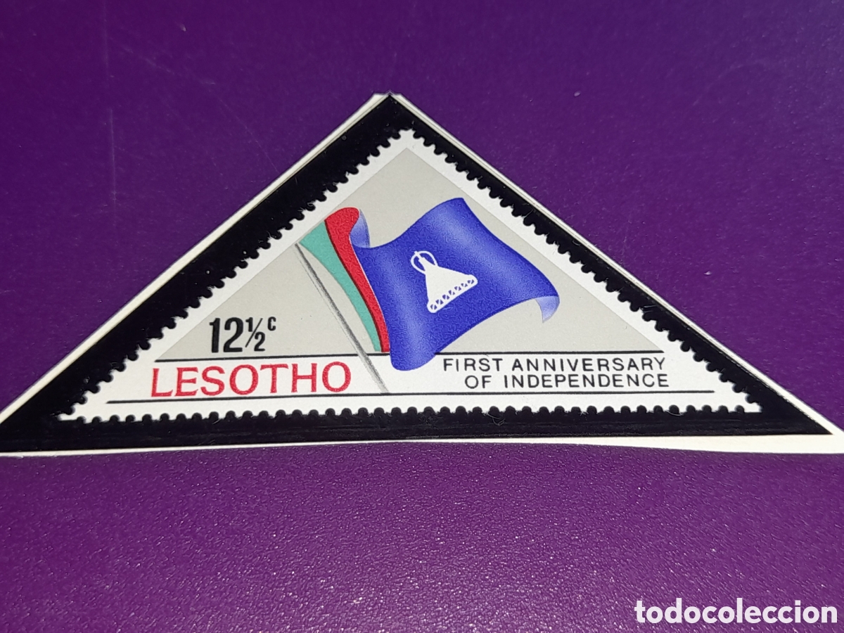 Sellos: Sello (1/3v) Lesotho nuevo 1967. 1Aniv independencia. Bandera.