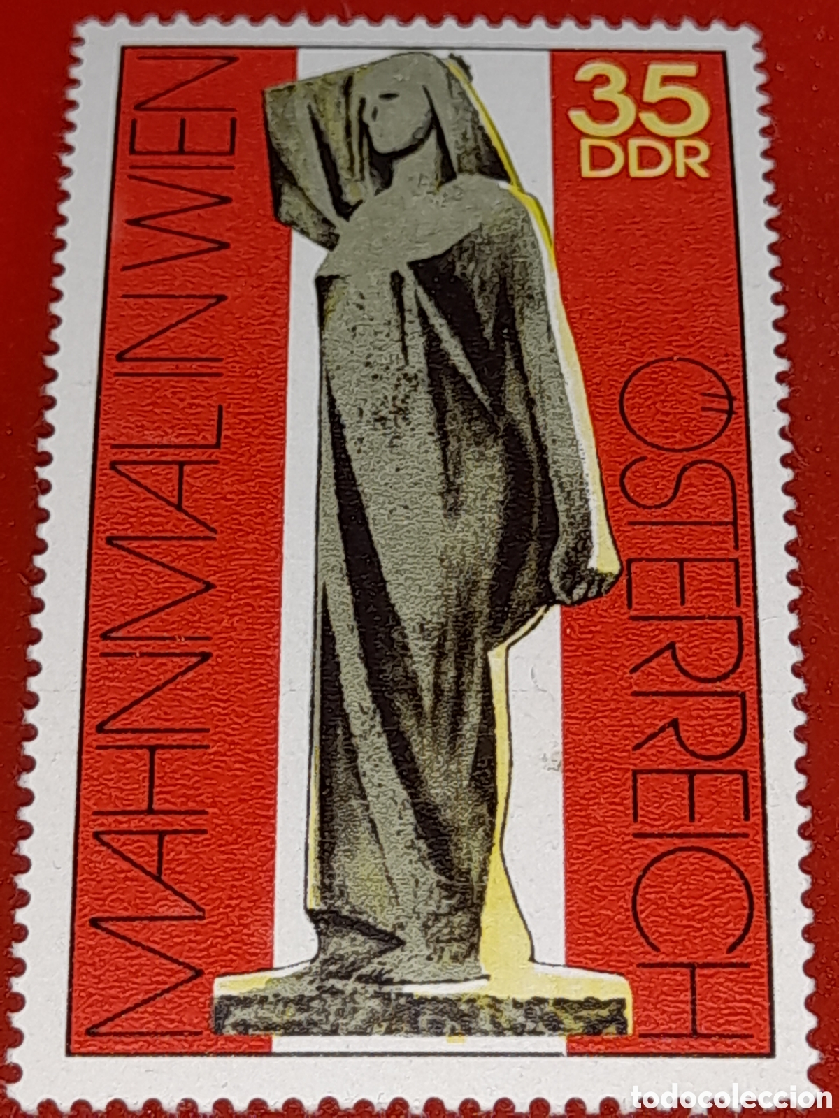 Sellos: Sello Alemania, DDR nuevo 1975. Monumentos v&iacute;ctimas fascismo. Escultura. Historia. Arte 100Ani Viena