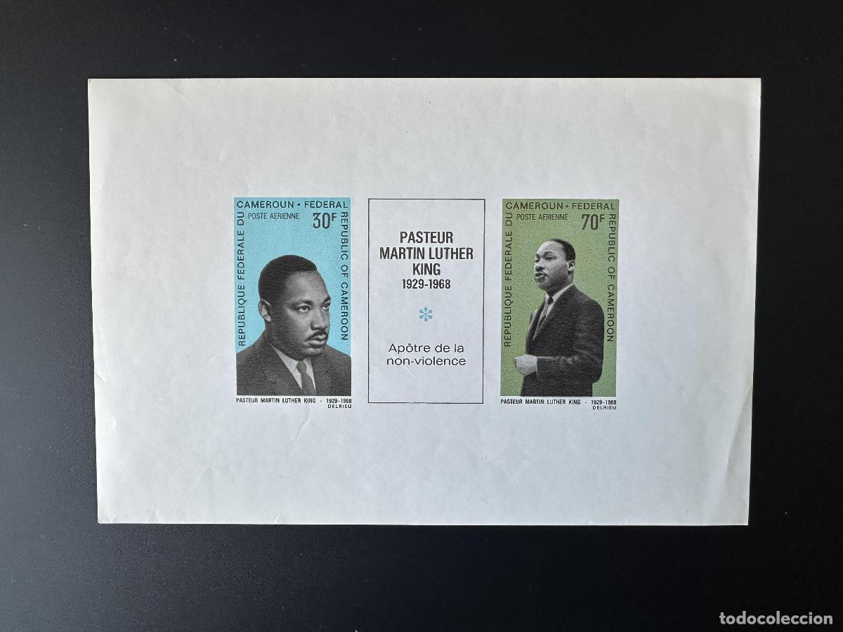 Sellos: Camer&uacute;n 1968 Mi. 558/562 Chicle Martin Luther King engomado a prueba de lujo