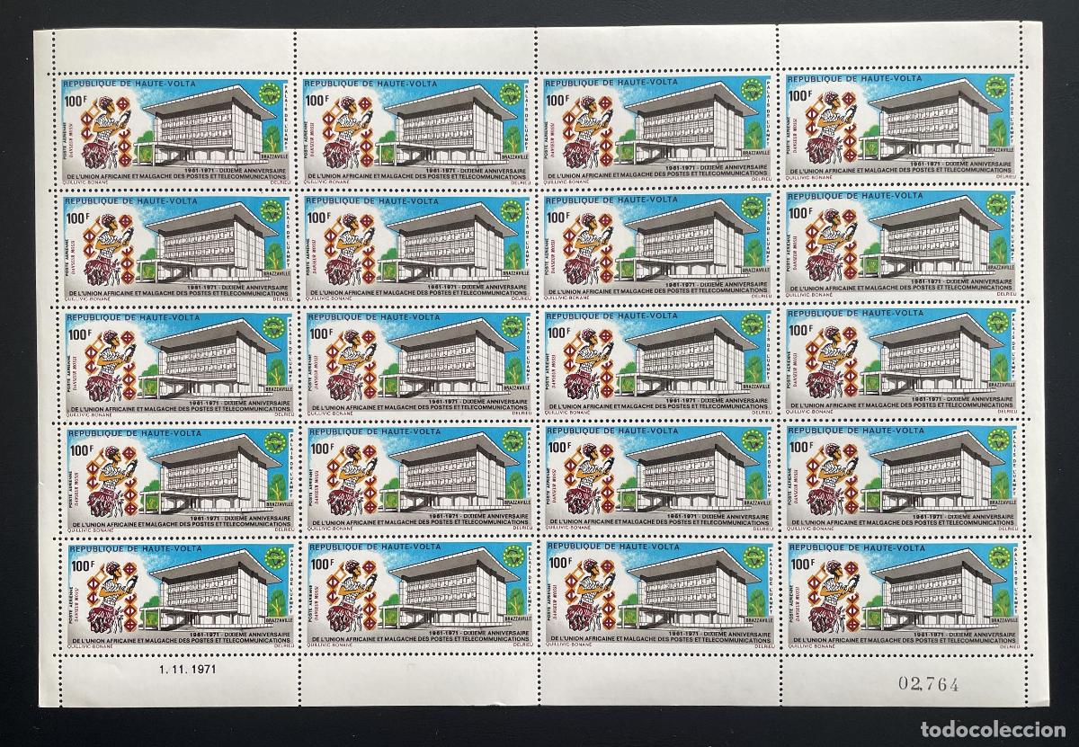 Sellos: Alto Volta 1971 YT PA 97 bloque Uni&oacute;n Africana Malgache Correos