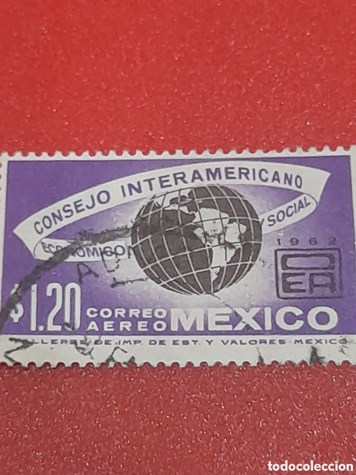 Sellos: Sello Mexico mtdo/udo 1962. Consejo Interparlamentario. Globo terr&aacute;queo. Tierra.
