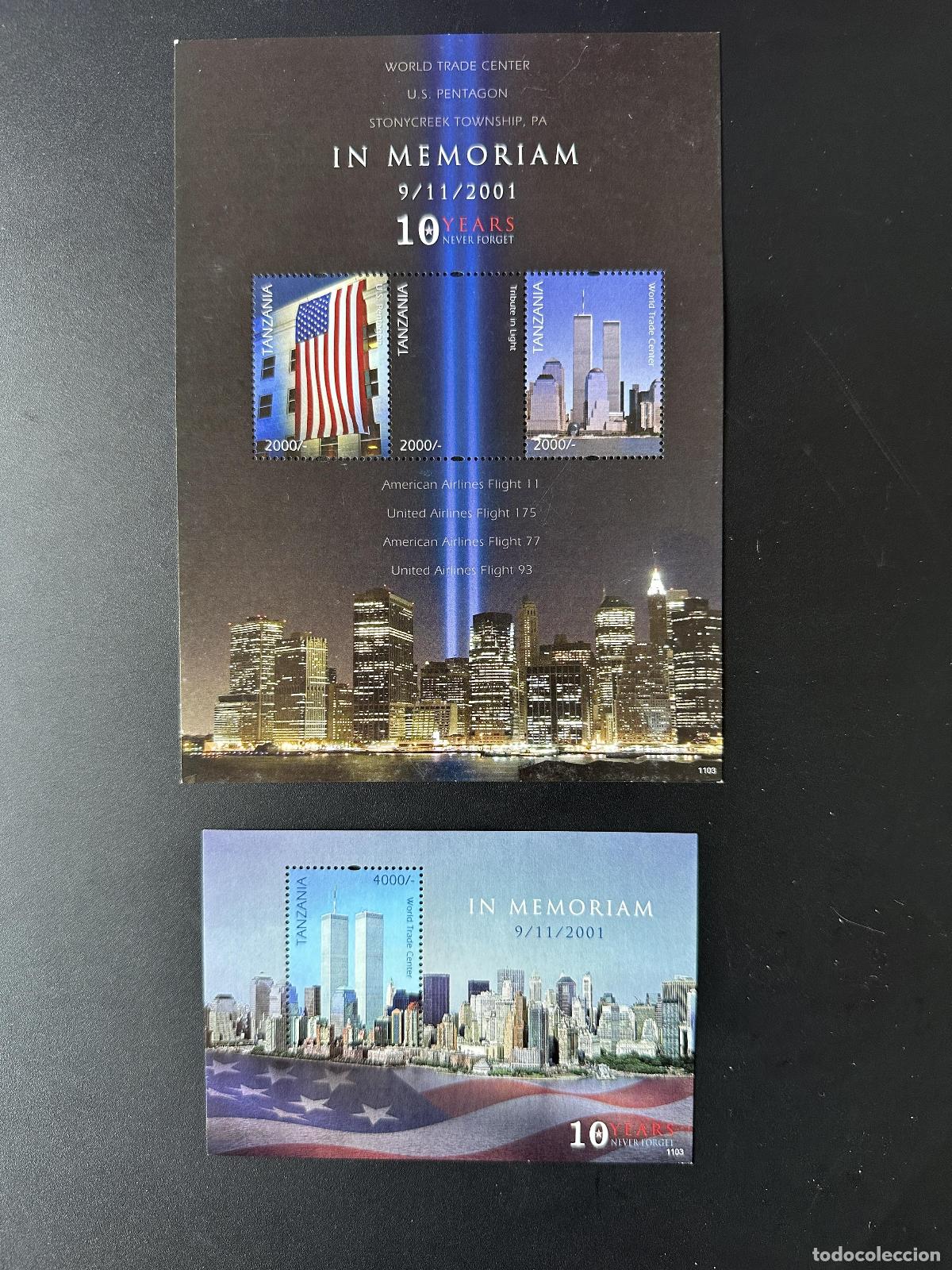Sellos: Tanzania 2011 Mi. 4835 - 4837 Bl. 647 World Trade Center 11 de septiembre 2001