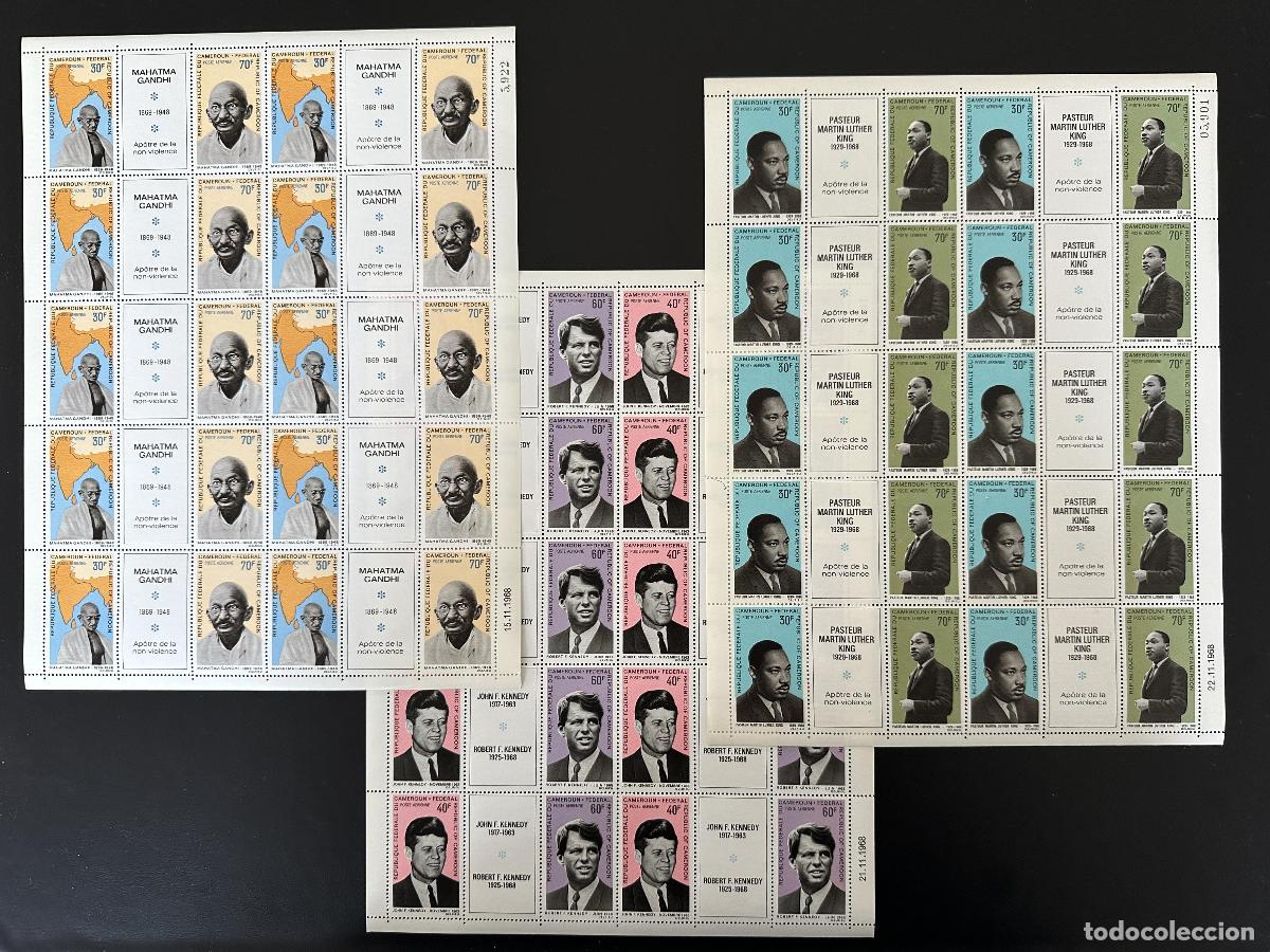 Sellos: Camer&uacute;n 1968 Mi. 557 - 562 plato Ap&oacute;stoles no violencia Gandhi Kennedy Lutero