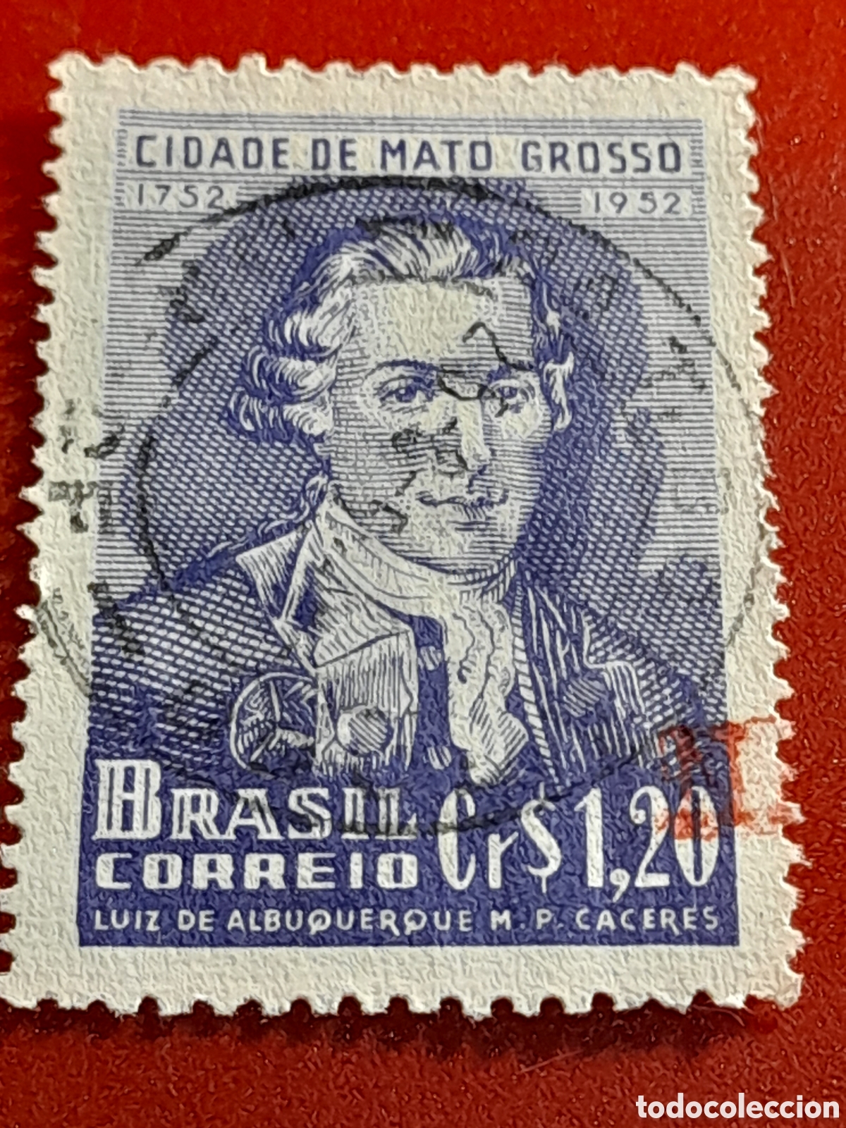 Sellos: Sello Brasil mtdo/udo 1952. 20Anov Fundaci&oacute;n Mat&oacute; Groso. Historia.