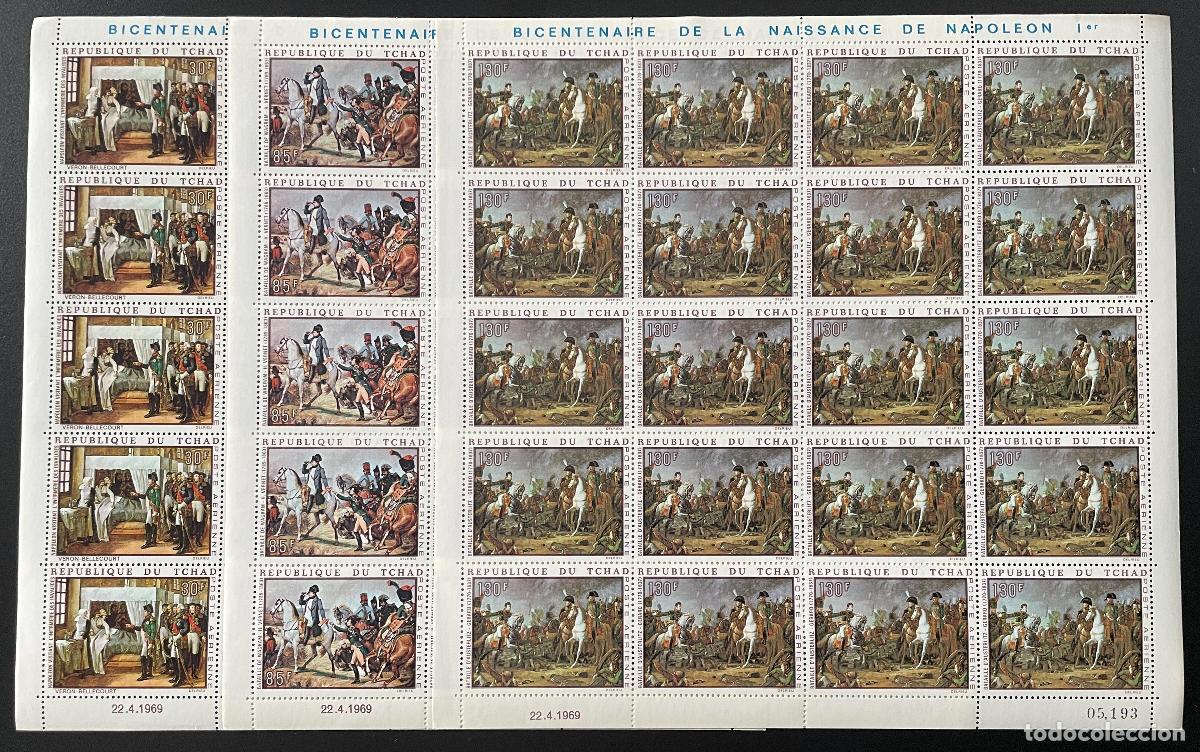 Sellos: Chad 1969 Mi. 275 - 277 l&aacute;mina Historia del bicentenario de Napole&oacute;n Bonaparte