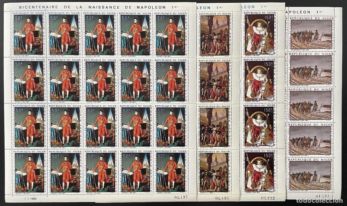 Sellos: N&iacute;ger 1969 Mi. 206 - 209 l&aacute;mina Bicentenario del emperador Napole&oacute;n Bonaparte