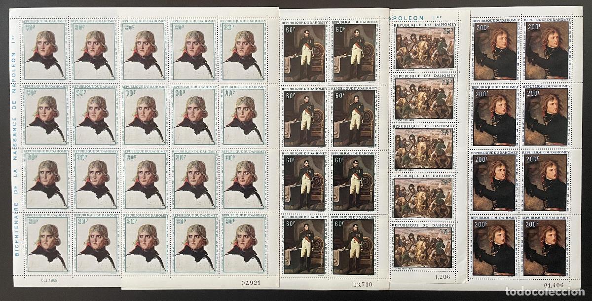 Sellos: Dahomey 1969 Mi. 379 - 382 l&aacute;mina Bicentenario del emperador Napole&oacute;n Bonaparte
