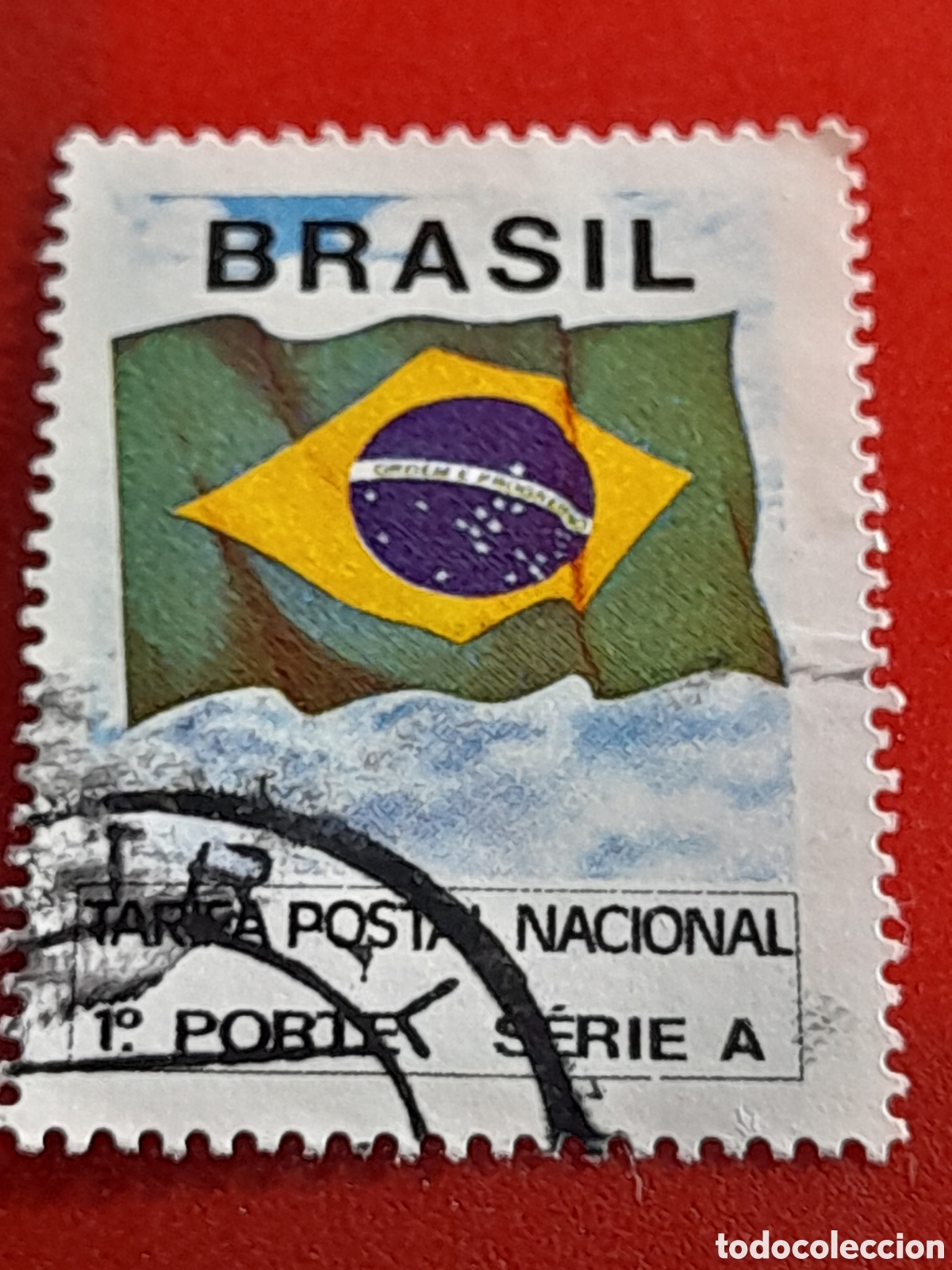 Sellos: Sello Brasil mtdo/udo 1991. Cambio tarifa r&eacute;gimen anterior. Bandera. S&iacute;mbolo.
