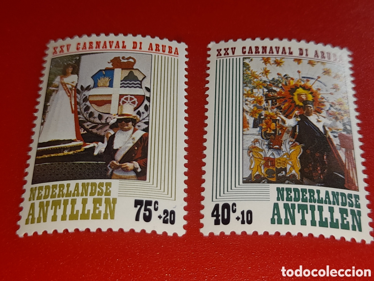 Sellos: Sello Antillas Holandesas nuevo 1979. 25Aniv Carnaval. Fiesta. Folclore. Disfraz. Reina. Baile. Masc