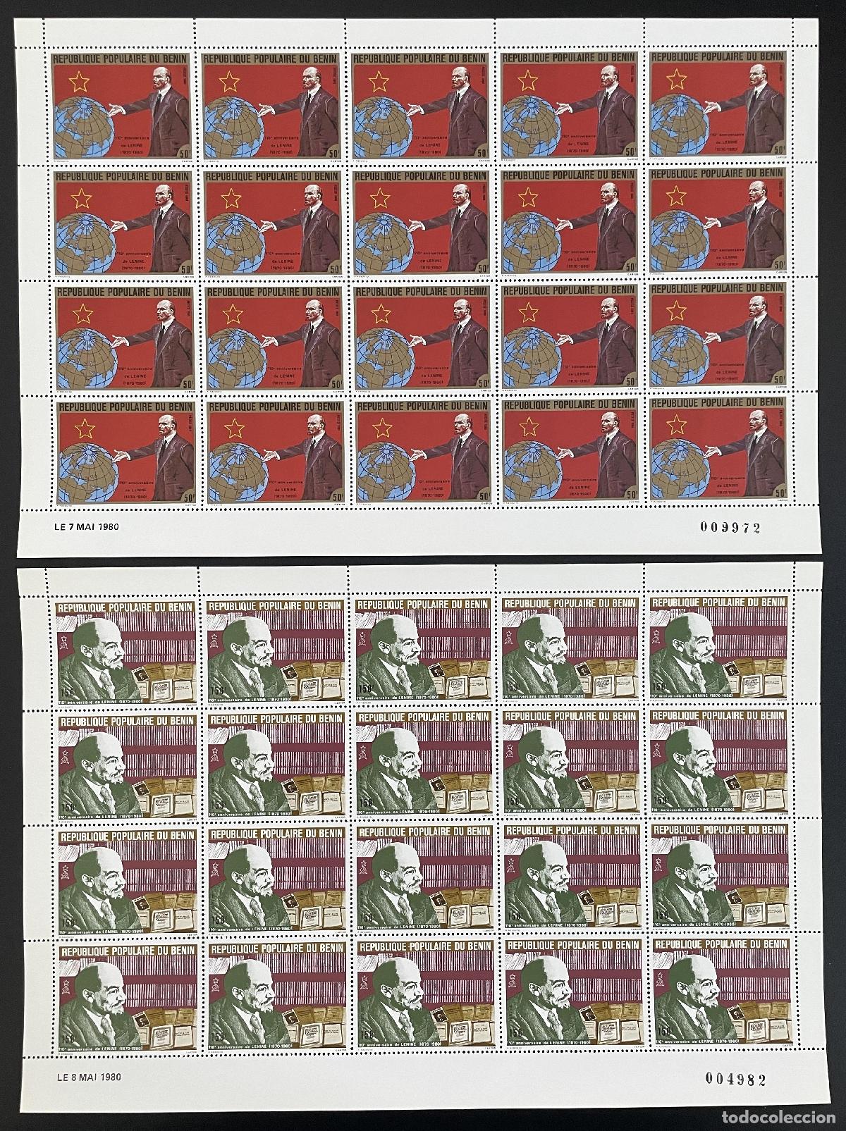 Sellos: Benin 1980 YT 465-466 tablero Lenin pol&iacute;tica comunismo revoluci&oacute;n